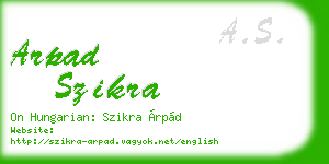 arpad szikra business card